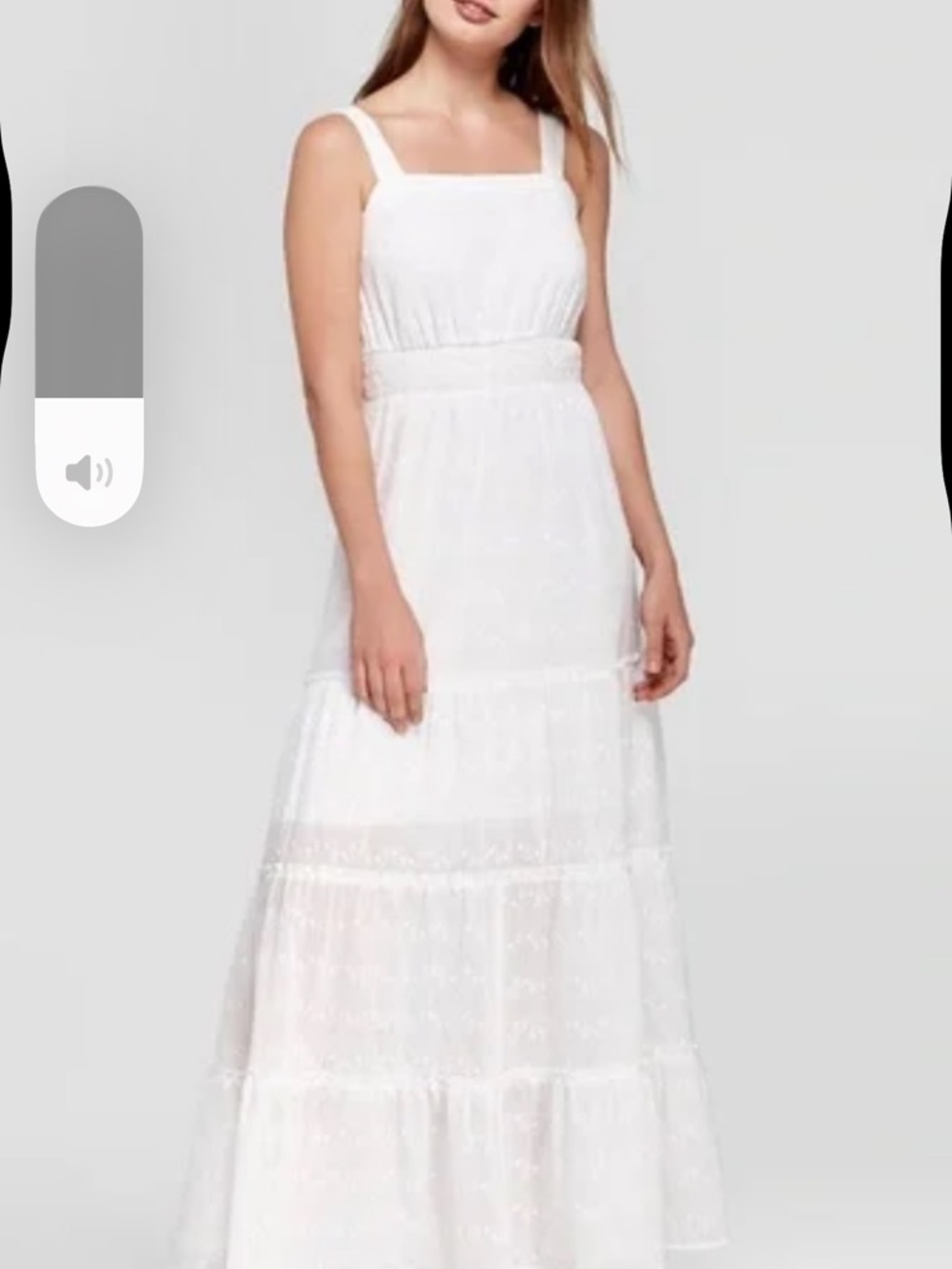 White Tiered Square-Neck Maxi Dress